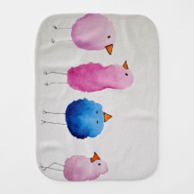 Droomkleurige Waterkleur Baby Vogels Speenlap