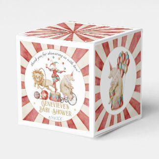 Droomkleurige Waterverf Circus Kermis Baby Borrel Bedankdoosjes