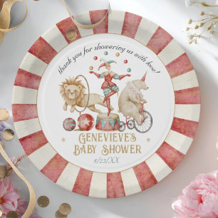 Droomkleurige Waterverf Circus Kermis Baby Borrel Papieren Bordje