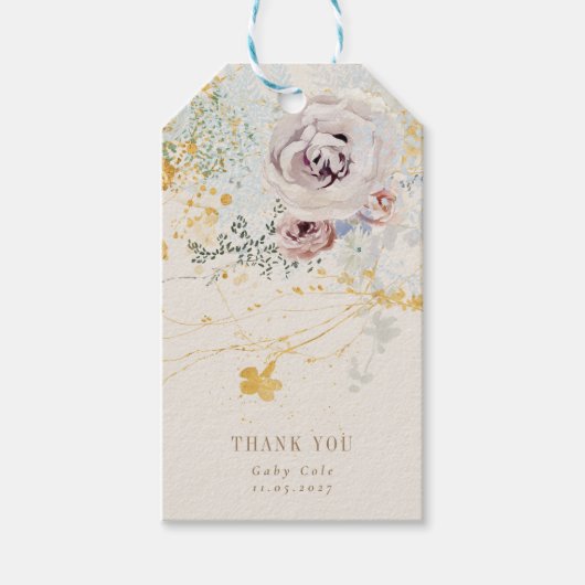 Droomkransthee voor baby's met botanische elemente cadeaulabel (Voorkant)