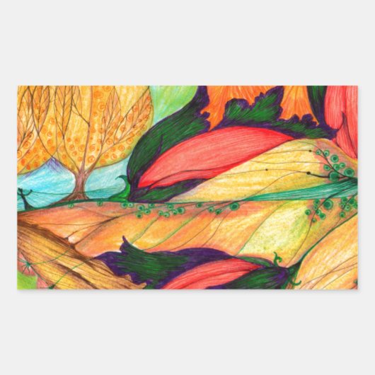 droomland rechthoekige sticker (Voorkant)