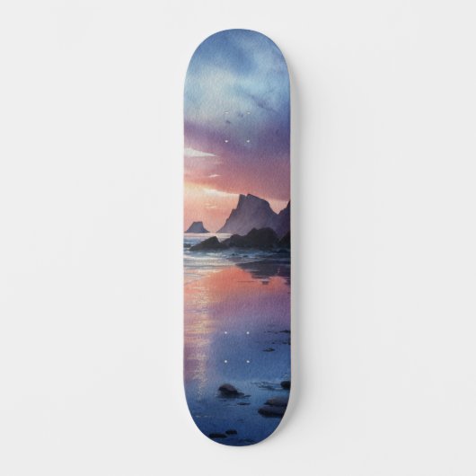 Droomlandschap Kust Zonsondergang Deck Skateboard (Voorkant)