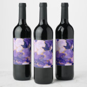 droomlavendealcoholinkt en goud wijn etiket (Flessen)