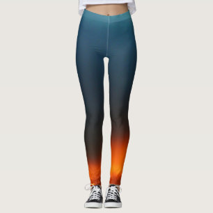 Droomlegging, oranje en blauwe lucht leggings