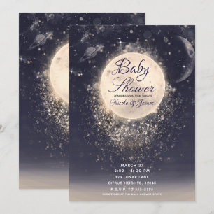 Droommaan Magie Kosmische Vonken Baby Shower Kaart