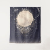 Droommaan Magische Kosmische Sprankels Wandkleed (Voorkant)