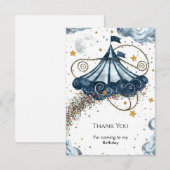 Droompret Circus Verjaardag Bedankkaart (Voorkant / Achterkant)