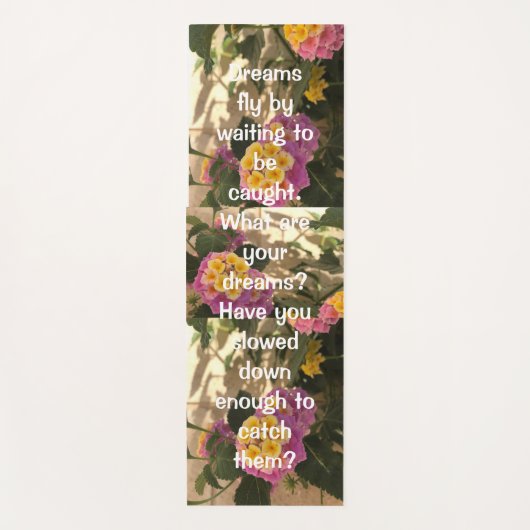 Droomquote bloemenyogamat yogamat (Voorkant)