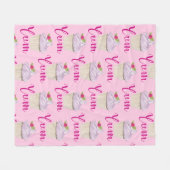 Droomroze Cupcake met Raspberry Yum! Fleece Deken (Voorkant (Horizontaal))