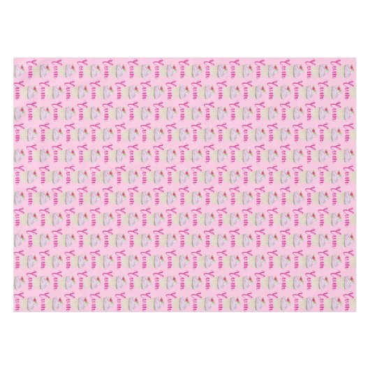 Droomroze Cupcake met Raspberry Yum! Tafelkleed (Voorkant (Horizontaal))