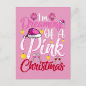 droomroze kerstwijn feestdag feestdagenkaart (Voorkant)