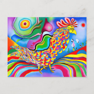 "Droomscape Bird". Een surrealistische abstracte h Briefkaart