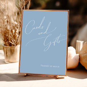 Droomschrift Stofblauwe Kaarten en Cadeaus Bord Poster