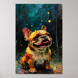 Droomse Franse Bulldog Pup Die naar de Sterren Kij Poster