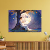 Droomster in het maanlicht - Serene Nachtelijke He Canvas Afdruk (Insitu (Woonkamer))