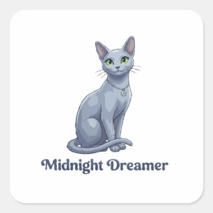 Droomster Kattenhemel Middernacht Vierkante Sticker