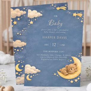 Droomsterrennacht van Slaapbeer Babyshower Kaart