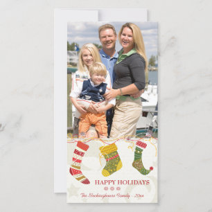Droomstige sokken Kerstvakantie fotokaart Feestdagenkaart