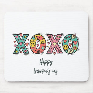 Droomstige "XOXO"Harten Fijne Valentijnsdag Muismat