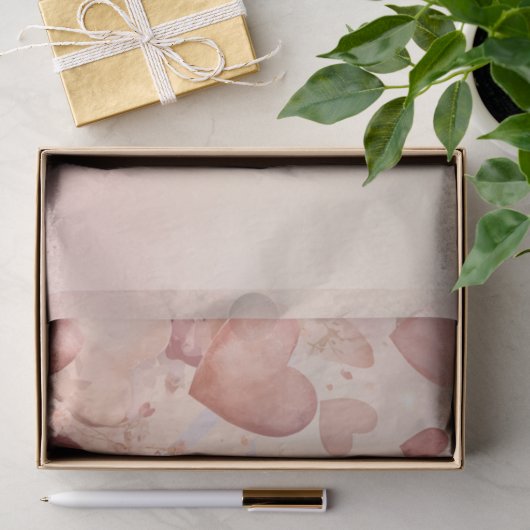 Droomstof Roze Hart Cascade Abstract Tissuepapier (Geschenk)