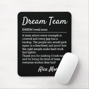 Droomteam Definitie Teamwerk Bedankt Zwart Muismat