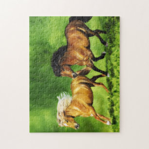 Droomteam IJslands paard loopt in een weiland Legpuzzel