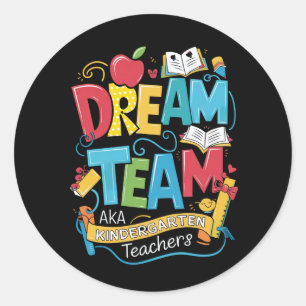 Droomteam kleuterleidsters terug naar school ronde sticker