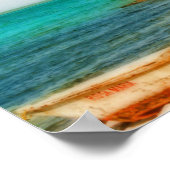 Droomtropisch strand met roeiboot poster (Hoek)