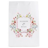 Droomtuin Bruiloft Crest Monogram Medium Cadeauzakje (Voorkant)