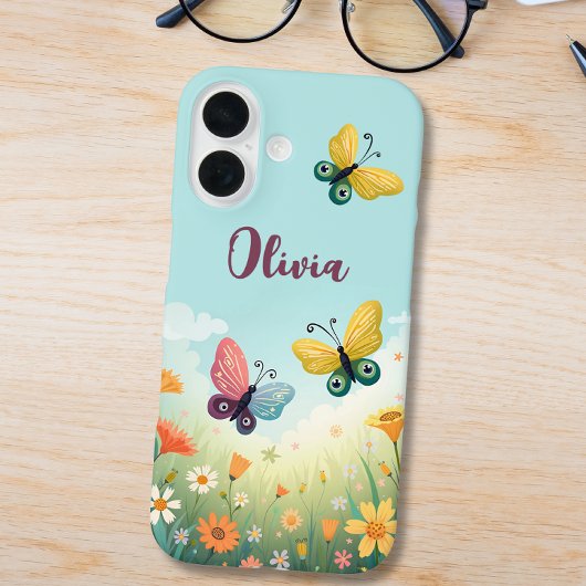 Droomtuin met vlinders in zachte pastelkleuren Case-Mate iPhone case