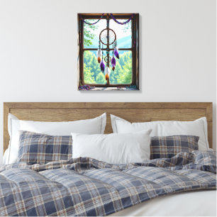 Droomvanger in Raam   Boho Kunst Canvas Afdruk