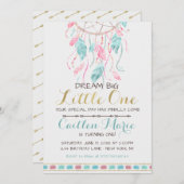 Droomvanger Verjaardagsuitnodiging Boho Stam Kaart (Voorkant / Achterkant)