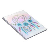 Droomvanger Waterverf Veren Rustieke Boho Chic Notitieboek (Rechterzijde)