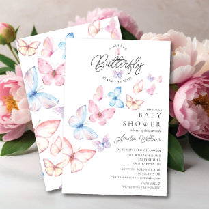 Droomvlinder Baby Shower Uitnodiging