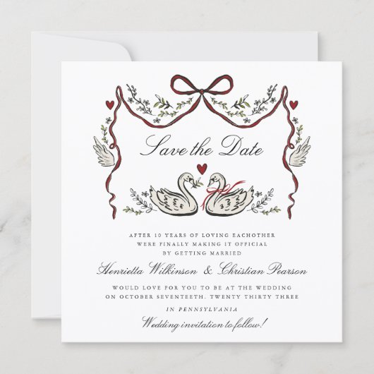 Droomvlindertjes Zwanen Trouw save the date (Voorkant)