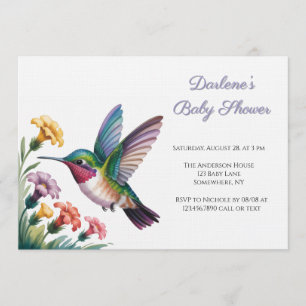 Droomvogels Bloemige Baby Shower Kaart