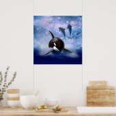 Droomwalvis en dolfijnen poster (Keuken)
