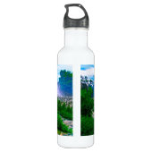 droomwatervallandschap waterfles  (Achterkant)