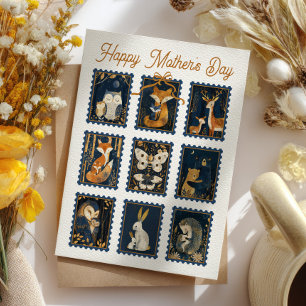 Droomwoud Dieren Stempels Moederdag Briefkaart