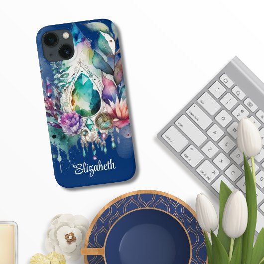 Droomy Boho kristallen Dreamcatcher Marine Case-Mate iPhone Case