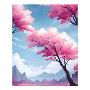 Droomy Cherry Blossoms Canvas Kunst Foto Afdruk
