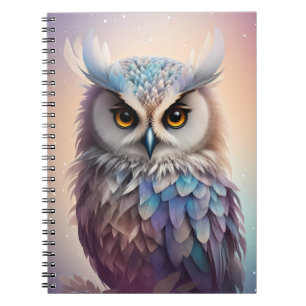 Droomy Fantasy Uil Zachte Pastel Kleuren Notitieboek