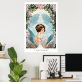 Droomy geïnspireerd Roos Fairy Poster (Thuiskantoor)
