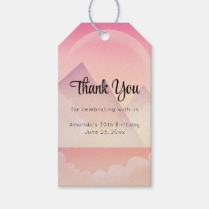 Droomy Pastel Mountain Landscape Party Dank je wel Cadeaulabel