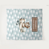 Droomzachte teddybeer piloot babyshower achtergron wandkleed (Voorkant (horizontaal))
