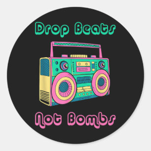 Drop Beats niet bommen anti-oorlog Ronde Sticker