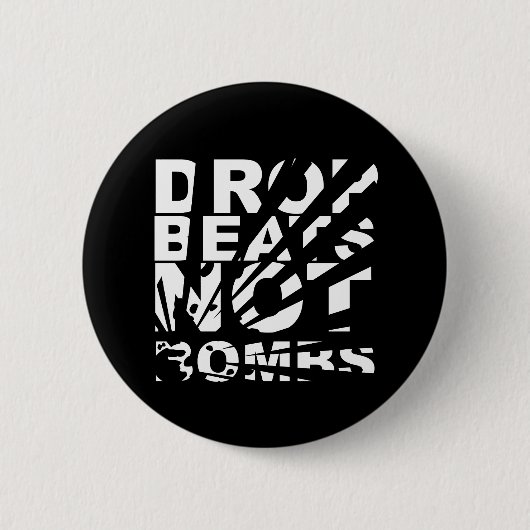 Drop beats not Bombs Explosion Ronde Button 5,7 Cm (Voorkant)
