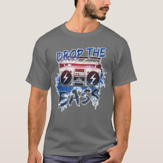 Drop de Bass 80s Stijl Retro Oldschool Muziek T-shirt