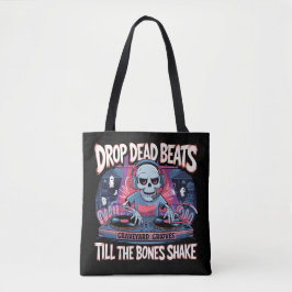Drop Dead Beats - Grappig Skeleton DJ Muziekontwer Draagtas