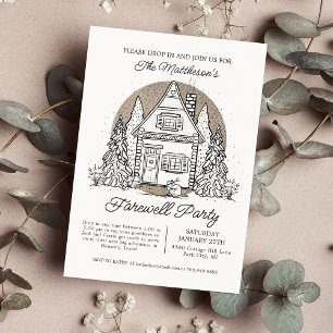 Drop in stop door de winter afscheidsfeest kaart